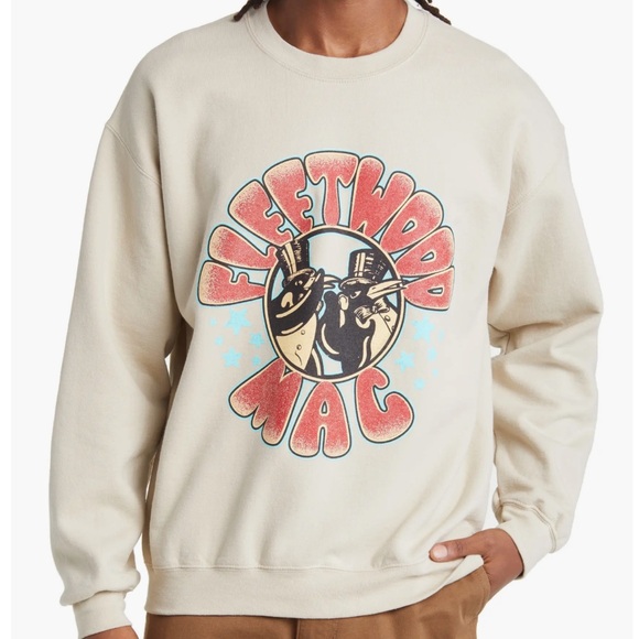 Fleetwood Mac Other - Fleetwood Mac Cotton Blend Graphic Sweatshirt - Sand